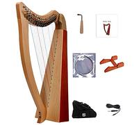 Arpa a lira a 19 corde, chiave cromatica irlandese celtica con custodia resistente, chiave per accordatura, corde extra e telaio di supporto (tickup incluso)
