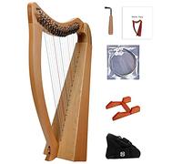 Arpa a lira a 19 corde, chiave cromatica irlandese celtica con custodia resistente, chiave per accordatura, corde extra e telaio di supporto adatta per gli amanti della musica (senza pickup)