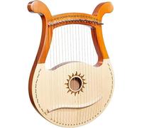Arpa a lira a 19 corde con motivi unici, arpa in legno massello di mogano, con borsa per il trasporto, corda per chiave per accordatura, regalo per principianti amanti della musica, bambini