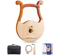 Arpa a lira a 19 corde for bambini/adulti/principianti, corpo in legno massello di mogano e superficie impiallacciata in abete rosso, modelli unici, simboli fonetici intagliati, con borsa for il trasp