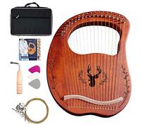 Arpa a lira a 19 corde, strumento in legno di mogano con custodia per il trasporto/chiave per accordatura/corda di ricambio/manuale di istruzioni in inglese, per principianti amanti della musica, mod