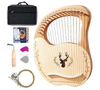 Arpa a lira a 19 corde, strumento in legno di mogano con custodia per il trasporto/chiave per accordatura/corda di ricambio/manuale di istruzioni in inglese, per principianti amanti della musica, mod