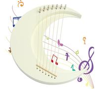 Arpa a lira a,arpa a lira a corde | Arpa a lira in legno 7 corde Pianoforte a lira lunare - Strumento arpa a con chiave di accordatura Strumento musicale per concerto