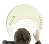 Arpa a lira a mezzaluna, in legno, a 7 corde, strumento musicale portatile con chiave per accordatura, per gli amanti della musica