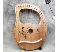 arpa a lira, Arpa da grembo facile imparare, modello a scatola, classica, 19 corde in acciaio, mini arpa, scale intagliate in mogano(Orchid B)