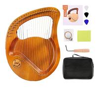 Arpa a lira DSJGVN da 24 corde, strumento musicale arpa a mano con violino greco in mogano con chiave di accordatura, borsa per il trasporto