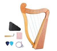 Arpa a lira, strumento musicale portatile arpa in mogano a 19 corde con chiave per accordatura e custodia nera, per principianti per bambini adulti (Size : 19 String)