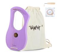 Arpa a lira VANPHY a 7 corde, corpo in mogano, corda in metallo, per principianti, stile classico, con chiave per accordatura, corde, libro canzoni, custodia per concerti (viola)