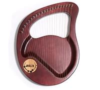 Arpa a lira, violino greco, strumento a lira in mogano a 21 corde, arpa con chiave per accordatura, per principianti amanti della musica, fucsia