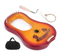 arpa, Arpa lira a 10 corde, strumento musicale in legno massello di mogano con chiave di accordatura, arpa portatile a 10 corde