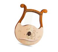 arpa, Arpa lira a 19 corde, strumento musicale in mogano con corde di ricambio e chiave di accordatura for principianti.