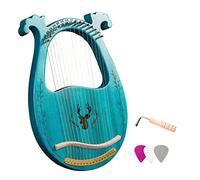 arpa, Arpa lira in legno a 16 corde, cassa di risonanza, strumento a corde e chiave di accordatura, strumenti for arpa