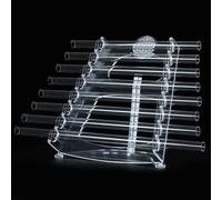 Arpa Canora In Cristallo Di Quarzo Con Motivo A Fiore Della Vita, Strumento Musicale Curativo A 8 Note CDEFGABC, Con Custodia In Allumina E Mazzuolo, For La Guarigione Sonora(440hz)