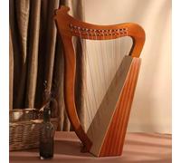Arpa celtica a 15 corde in mogano con chiave per accordare, custodia nera e tracolla, altezza 50 cm, per amanti della musica, adatta per adulti e bambini principianti