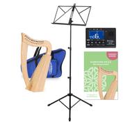 Arpa Celtica in Legno Frassino 12 Corde in Nylon Set Borsa Chiavi Tuner Leggio