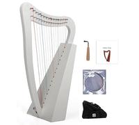 Arpa celtica irlandese a 15 corde for principianti amanti della musica, arpa lira con corde in nylon, borsa resistente, chiave di accordatura, libro di spartiti e corde di ricambio.(White)