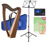 Arpa Celtica Set in Legno di Noce 22 Corde in Nylon con Borsa e Supporto