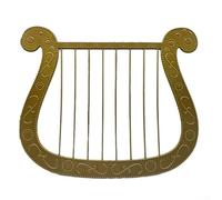 Arpa da angelo in plastica dorata, 27 x 23 cm, strumento musicale finto leggero per costumi di Halloween, feste a tema e decorazione per cabina fotografica