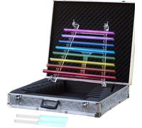 Arpa da canto in cristallo 8 note CDEFGABC inclusa valigia in alluminio strumento musicale curativo for la meditazione curativa, regolazione dello stato emotivo(Colored 440 hz)