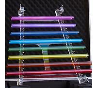 Arpa di cristallo, arpa di cristallo celeste Tasto C 8 note C5 D5 E5 F5 G5 A5 B5 C6, for la meditazione curativa della terapia del suono, con scatola in lega di alluminio(Colored 440 hz)