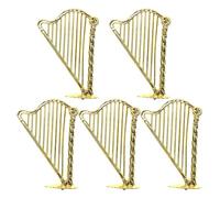 Arpa Dorata Miniatura ABS 5 Pezzi Strumento Dorato