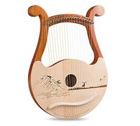 Arpa lira a 19 corde, corpo in mogano massello, motivi unici, simboli fonetici intagliati, con chiave di accordatura, set di corde extra, manuale di musica(Style B)