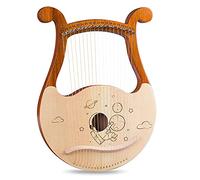 Arpa lira a 19 corde, corpo in mogano massello, motivi unici, simboli fonetici intagliati, con chiave di accordatura, set di corde extra, manuale di musica(Style A)