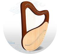 Arpa lira a 21 corde, strumento portatile in mogano a forma di cuore con borsa, corda di ricambio, plettri, chiave di accordatura, regalo per strumento a corda per adulti, bambini(Brown)