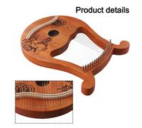 Arpa lira in mogano Easy Tuning con 19 corde in metallo e chiave tuning