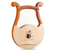 Arpa lira portatile a 19 corde, strumenti a corde in mogano/abete rosso con chiave di accordatura, corda di ricambio, borsa per il trasporto, strumenti lira arpa leggeri e facili d(Nature(spruce)-C)