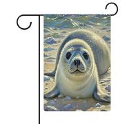 Arpa Seal Pittura Bandiera Giardino Casa Prato Cartello di Benvenuto Banner Doppio Lato Piccole Bandiere Personalizzate per Piscina Cortile Esterno Decorazione Della Parete Della Casa 31 X 47 Pollici