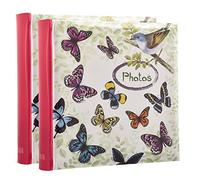 ARPAN, 2 Album per Foto da Viaggio e Vacanze, con Area di Scrittura e Testo Decorativo, Vintage, per 200 Foto da 15 x 10 cm (Farfalle e Uccelli)