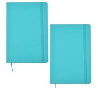 ARPAN Agenda A5 con copertina rigida e nastro segnalibro con chiusura elastica, carta da 80 g/m², 136 fogli, perfetta per ufficio, casa, scuola, affari (colore blu, confezione da 2)
