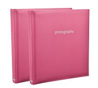 ARPAN AL-9142-X2 2 Album, 13 x 18 cm, 120 Foto, Formato Grande, con Pagine indici e Tasche per Dvd, Colore: Rosa, Carta