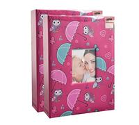 ARPAN AL-9806-X2 Album Fotografico per 200 Foto da 12,7 x 17,8 cm, Motivo, Colore, Carta, Gufo Rosa