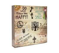 Arpan Album fotografico autoadesivo, a 3 anelli, 20 fogli, 40 lati (Life Inspirational Slogan)