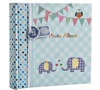 Arpan Album fotografico per 200 foto da bambino con elefante, 15 x 10 cm, colore: blu