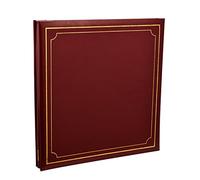 Arpan - Album portafoto con pagine autoadesive, 24 pagine per un totale di 48 lati, copertina in Finta Pelle imbottita, colore: Rosso, 33.8cm x 3cm x 33.2cm.