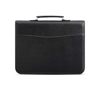 ARPAN - Cartella portadocumenti con cerniera, formato A4, con calcolatrice/raccoglitore ad anelli, formato A4, 100 tasche perforate, colore: Nero