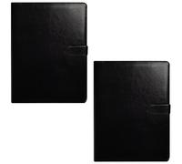 Arpan Cartellina portadocumenti formato A4, con portablocco e blocchetto, porta carte per scuola, ufficio, conferenze, colore nero, confezione da 2