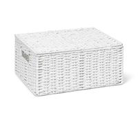 ARPAN Cestino in Corda di Carta con Coperchio, Colore: Bianco, Naturale, Large