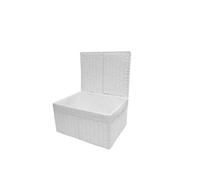 ARPAN Cesto Natalizio Intrecciata, con Fodera in Tessuto, Corda di Carta Bianca, Medium-W33xD24xH15cm