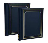 ARPAN Confezione da 2 Album fotografici autoadesivi Grandi, Stile Moderno, Rilegatura a Spirale, per Un Totale di 40 Fogli e 80 Lati, in Nero, Blu, Rosso, Uccellini Vintage e Farfalle (Blu)