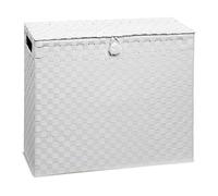 ARPAN Portarotolo Multiuso in Polipropilene Intrecciato su Telaio in Metallo, Ideale aggiunta al Bagno o alla Toilette, Bianco, W15 x D49.5 x h39cm
