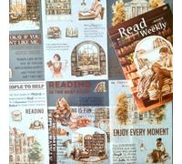 Arpaper Scrapbooking Stickers Accessori Bullet Journal Lettura Set di adesivi estetici per scrapbooking,adatti per decorazioni, journaling, album fotografici,blocchi note,computer(Library Diary)