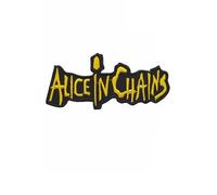 ARPatches Toppa ricamata in metallo, motivo: Alice in Chains, color fango dorato, da applicare con ferro da stiro
