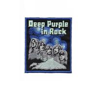 ARPatches Toppa Ricamata Termoadesiva con Scritta 'Deep Purple in Rock' - Viola, Rettangolare, 9,9 - 11,9 cm, 1 Pezzo