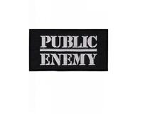 ARPatches Toppa ricamata termoadesiva con scritta "Public Enemy" e musica hip hop, colore: argento