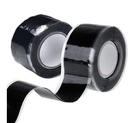 ARPDJK Impermeabile Nastro Isolante, 2 Rotoli Nastro Silicone Autoagglomerante per Riparazione Rerdite per Tubo Sigillante Flessibile, Nastro Multiuso 25mm x 0,5mm x 1,5m, Nero