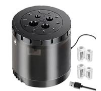 ARPDJK PRO Temperamatite Elettrico Batteria E Usb, 4 Lame Di Ricambio, 4 Fori Regolabili Per Matite Artistiche Da 6-12 Mm, Temperino Automatico Ad Alta Capacità, Nero